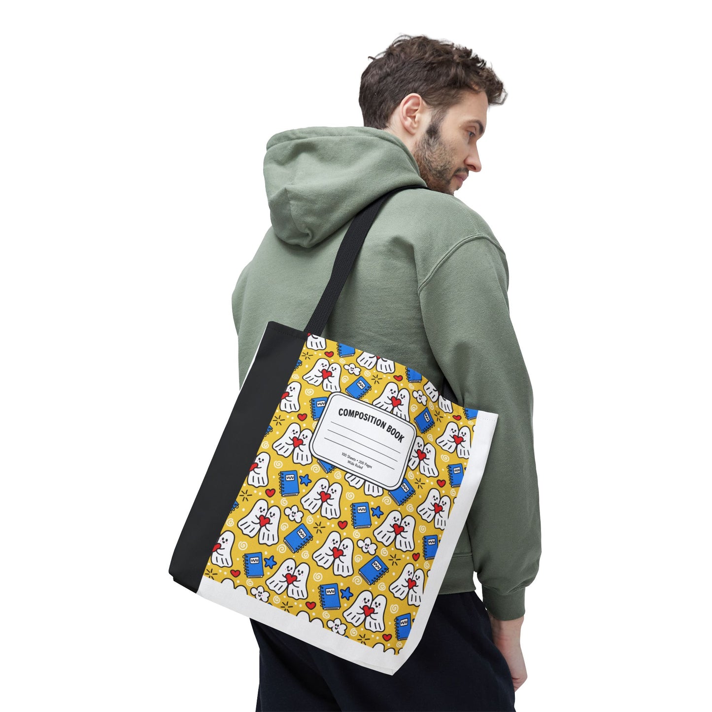 Kawaii Ghost Teacher Tote Bag | School Supplies Book Bag | 3 Sizes
