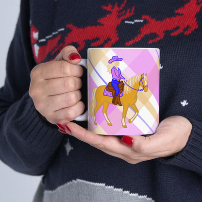 Trail Rider Western Horse Ceramic Coffee Mug | Cowgirl Art | 11oz & 15oz
