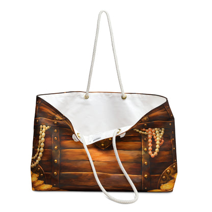 My Sand Bag™ Pirate Treasure Chest Weekender Bag, Beach Travel Tote | Nautical Pirate Chest Design