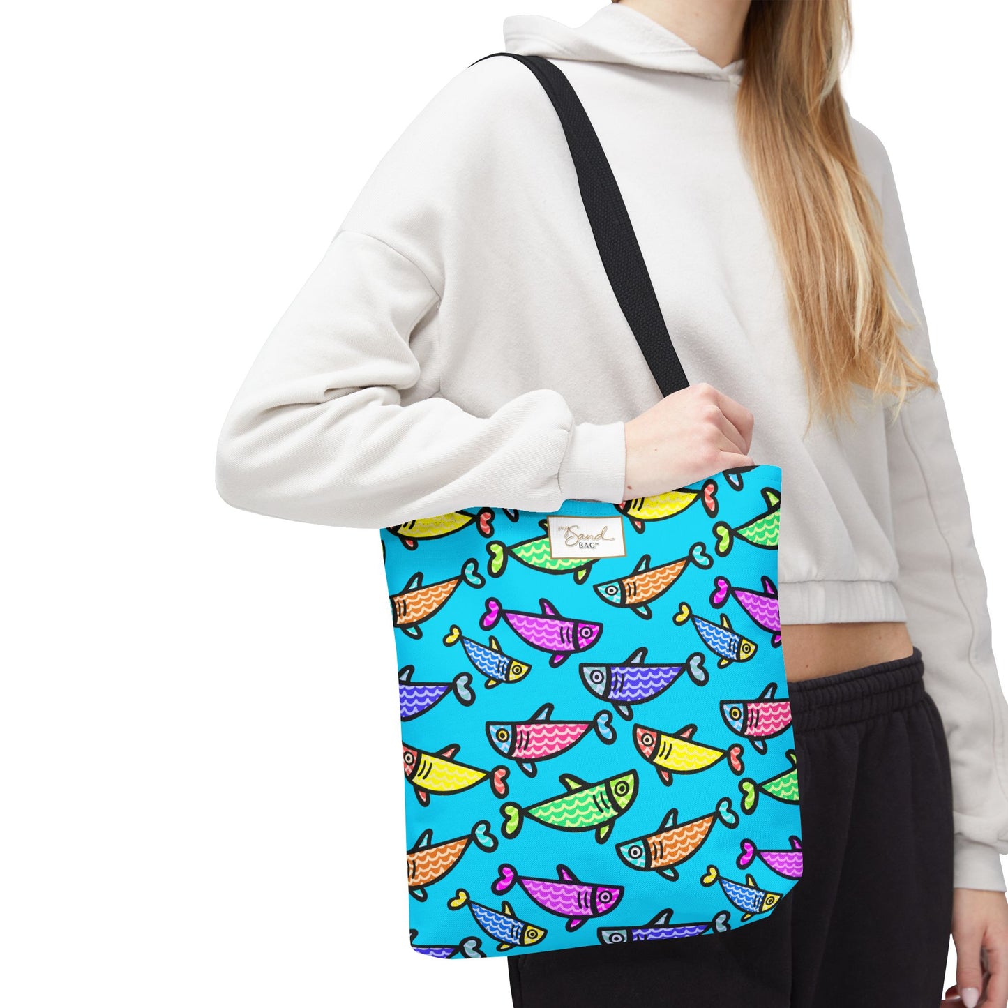 My Sand Bag Happy Fish Tote Reusable Beach Shopping Tote