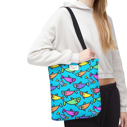 My Sand Bag Happy Fish Tote Reusable Beach Shopping Tote