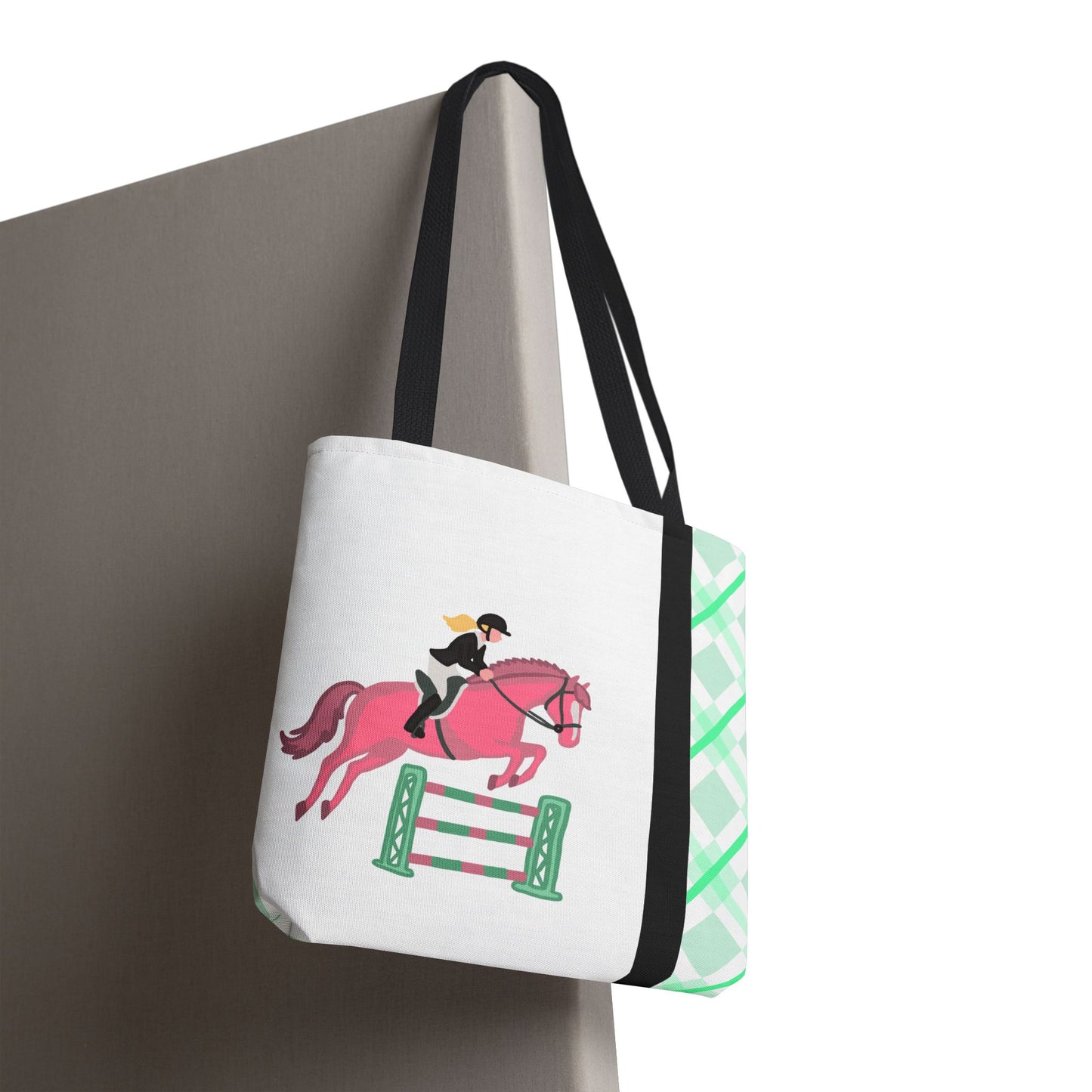 Equestrian Show Jumper Horse Tote Bag - English Jumping Carryall