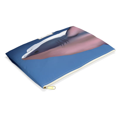 My Sand Bag Essentials Pouch Great White Shark Canvas Zip Pouch