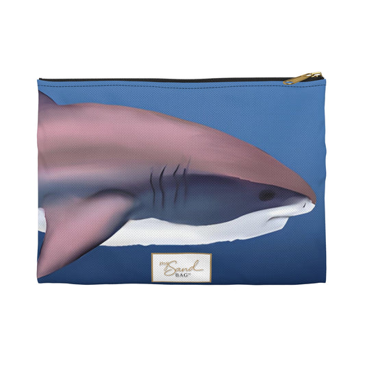 My Sand Bag Essentials Pouch Great White Shark Canvas Zip Pouch