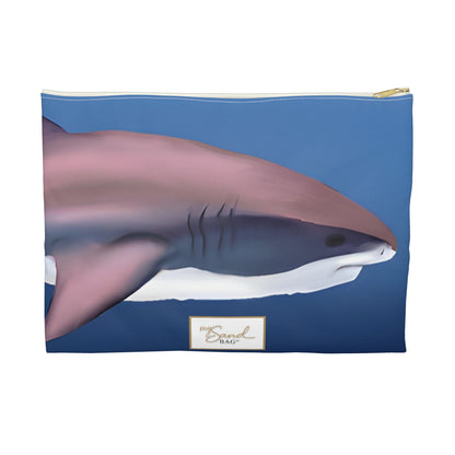 My Sand Bag Essentials Pouch Great White Shark Canvas Zip Pouch