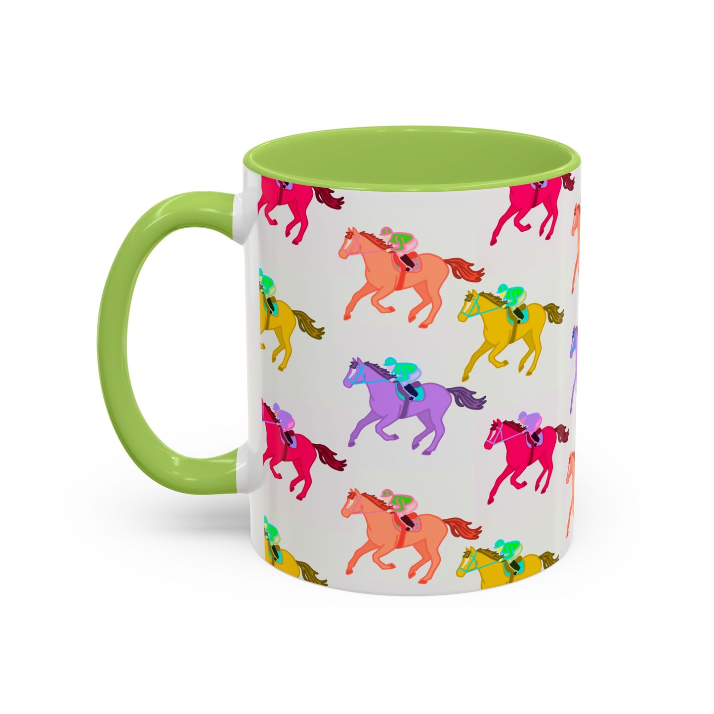 Kentucky Derby Racehorse Accent Coffee Mug | Race Day Gift | 11oz & 15oz