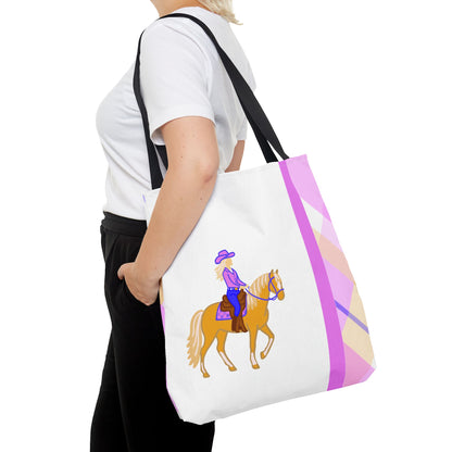 Western Trail Rider and Horse Tote Bag - Western Cowgirl Carryall