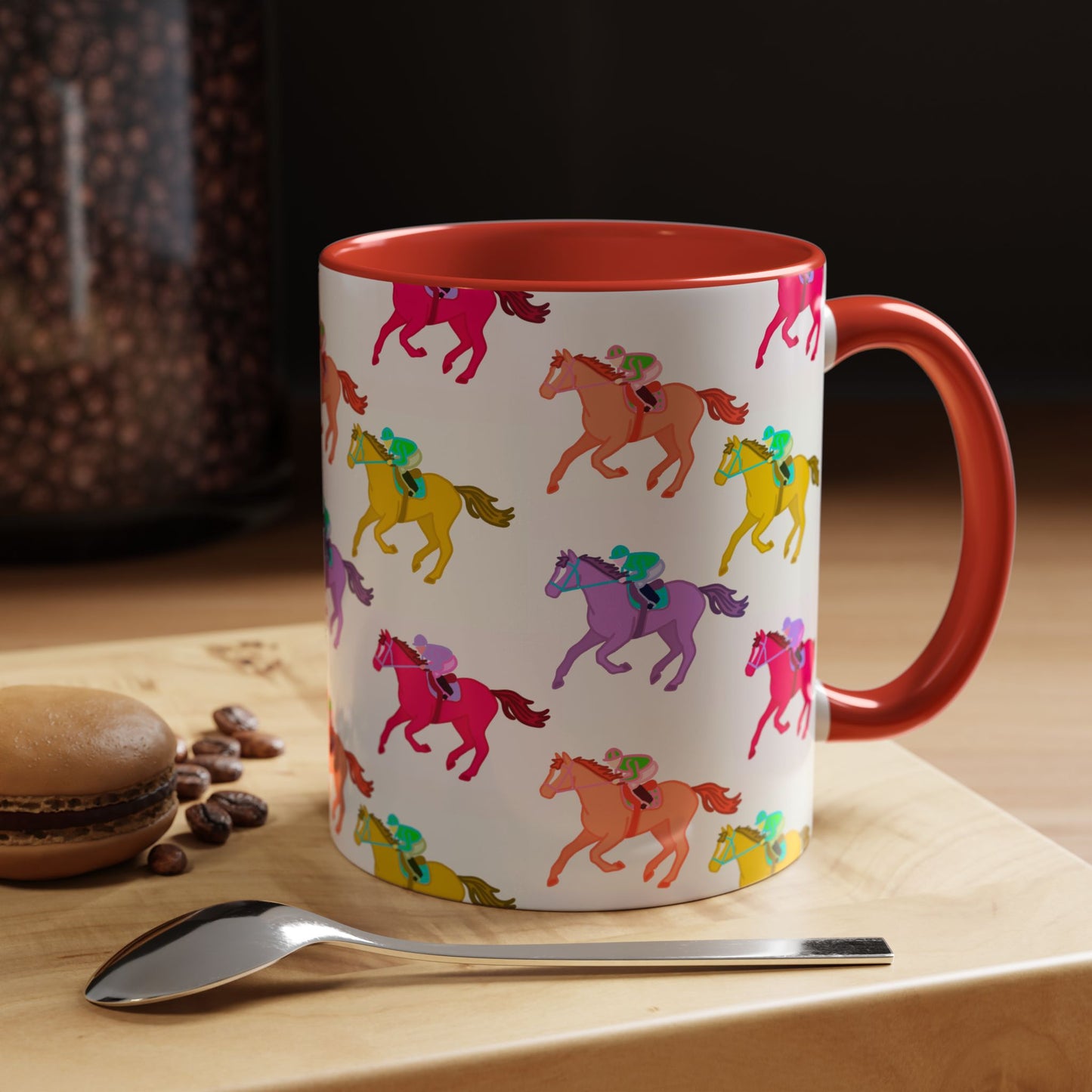 Kentucky Derby Racehorse Accent Coffee Mug | Race Day Gift | 11oz & 15oz