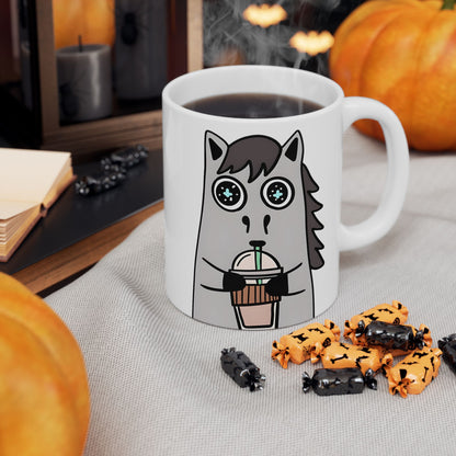 Frappuccino Horse Ceramic Mug — Horse Coffee Cup (11oz & 15oz)