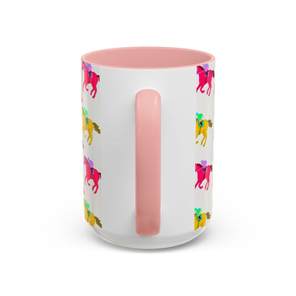 Kentucky Derby Racehorse Accent Coffee Mug | Race Day Gift | 11oz & 15oz