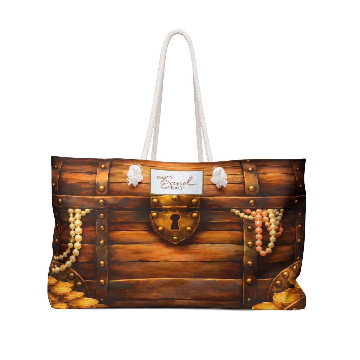 My Sand Bag™ Pirate Treasure Chest Weekender Bag, Beach Travel Tote | Nautical Pirate Chest Design