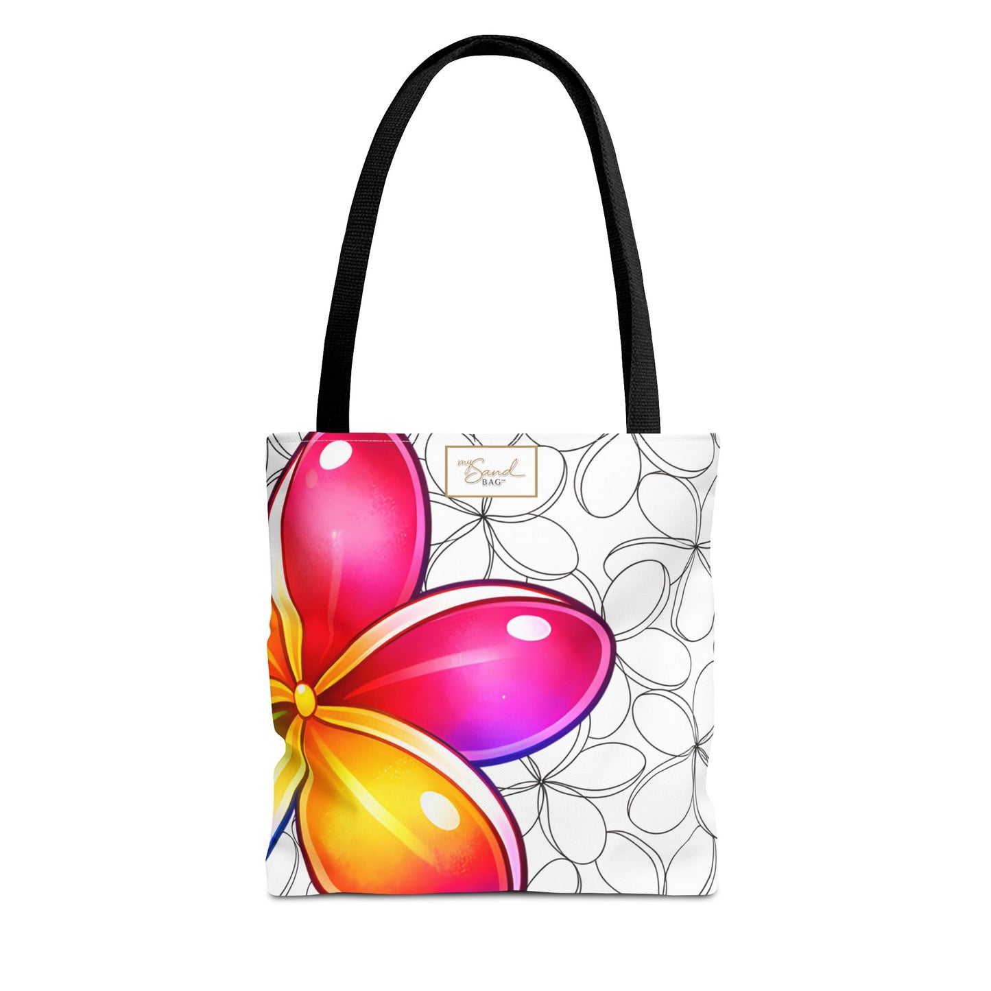 My Sand Bag Plumeria Tote Reusable Hawaiian Shopping Bag