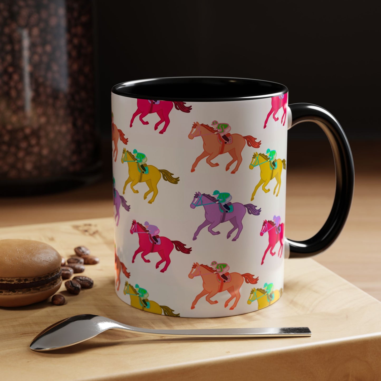 Kentucky Derby Racehorse Accent Coffee Mug | Race Day Gift | 11oz & 15oz