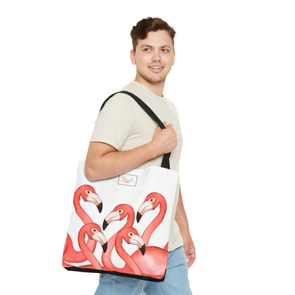 My Sand Bag Flamingos Tote Reusable Shopping Tote Durable Polyester Beach Bag