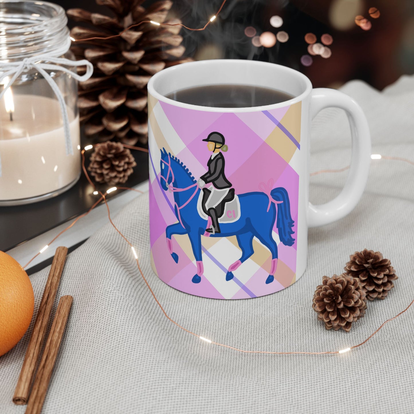 Dressage Horse Ceramic Coffee Mug | Equestrian Art | 11oz & 15oz
