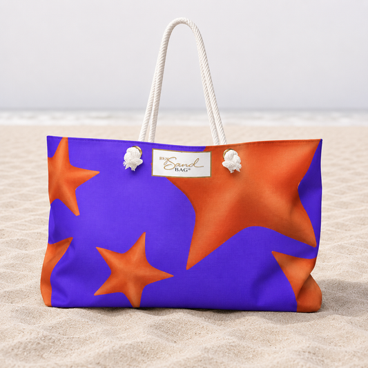 My Sand Bag™ Colorful Starfish Original Art Weekender | Beach Travel Tote