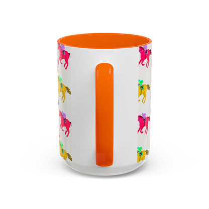 Kentucky Derby Racehorse Accent Coffee Mug | Race Day Gift | 11oz & 15oz