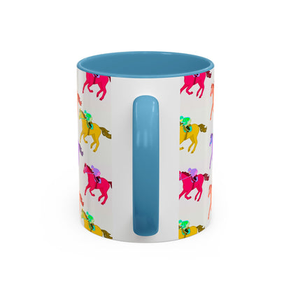 Kentucky Derby Racehorse Accent Coffee Mug | Race Day Gift | 11oz & 15oz