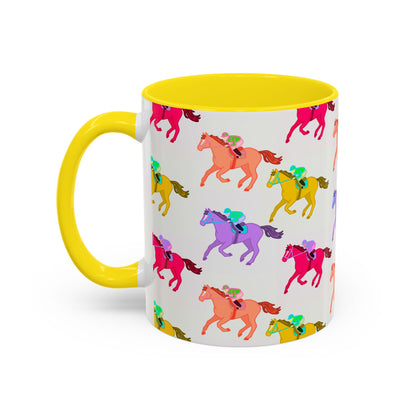 Kentucky Derby Racehorse Accent Coffee Mug | Race Day Gift | 11oz & 15oz