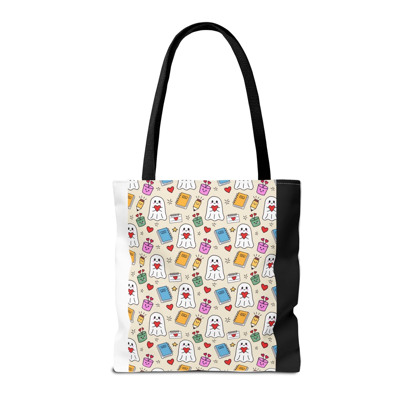 Ghost School Supplies Teacher Tote Bag | Kawaii Halloween Book Bag | 3 Sizes