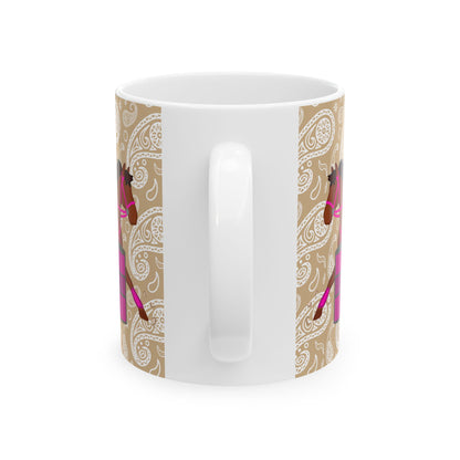 Barrel Racer Cowgirl Ceramic Coffee Mug | Rodeo Art | 11oz & 15oz