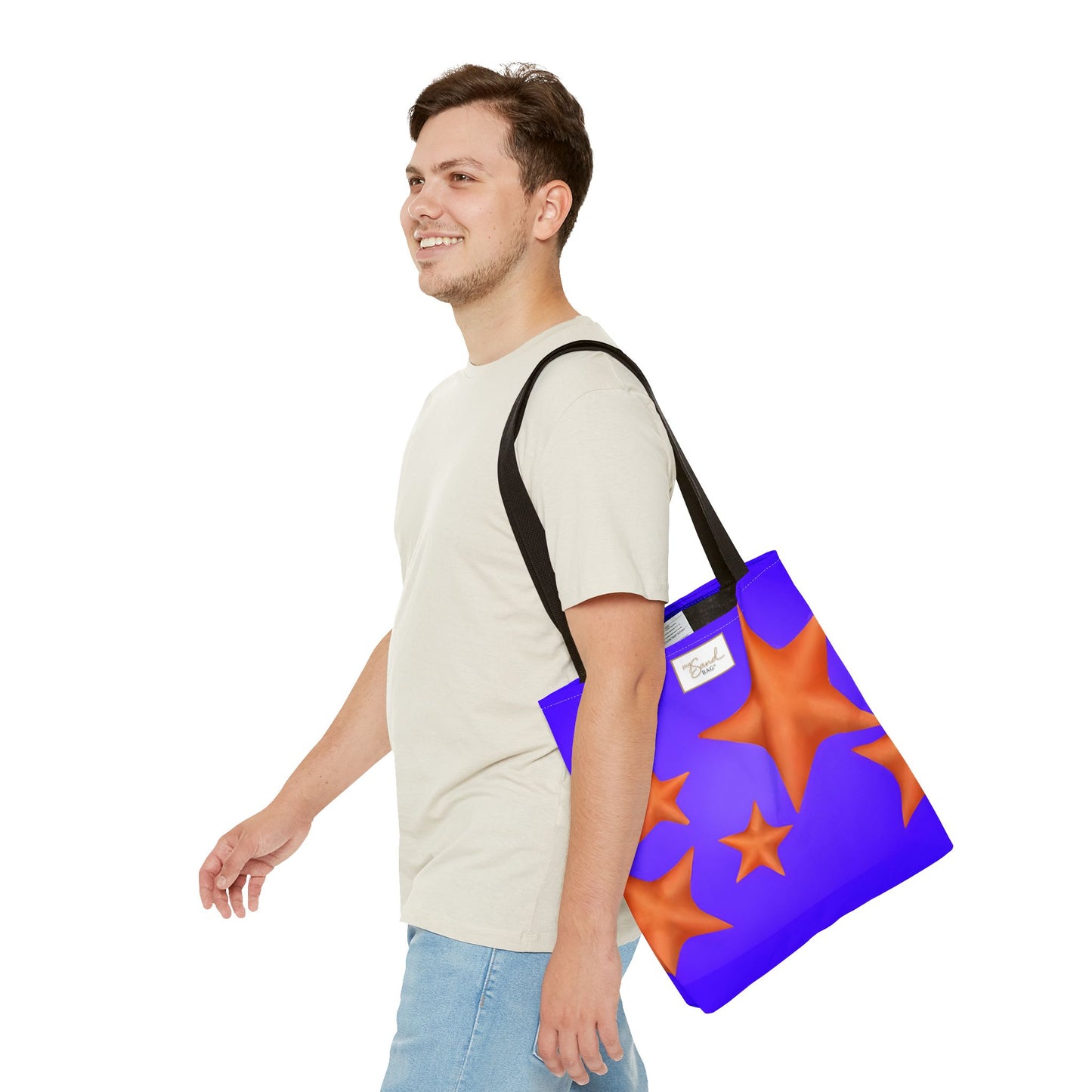 My Sand Bag Starfish Tote Reusable Shopping Tote Durable Polyester