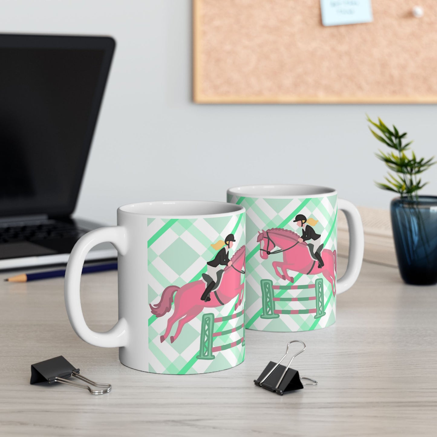 Hunter Jumper Horse Ceramic Coffee Mug | Show Jumping Art | 11oz & 15oz