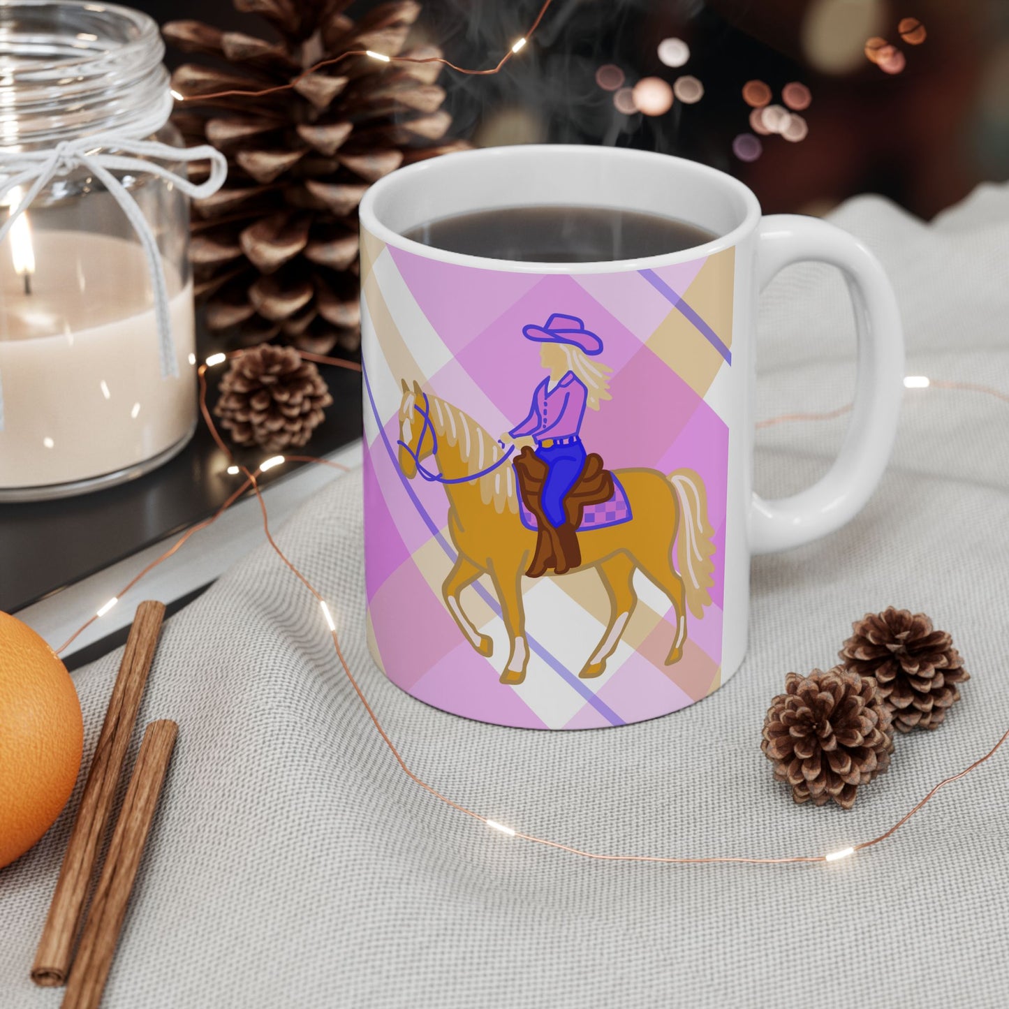 Trail Rider Western Horse Ceramic Coffee Mug | Cowgirl Art | 11oz & 15oz
