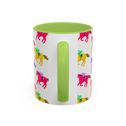 Kentucky Derby Racehorse Accent Coffee Mug | Race Day Gift | 11oz & 15oz