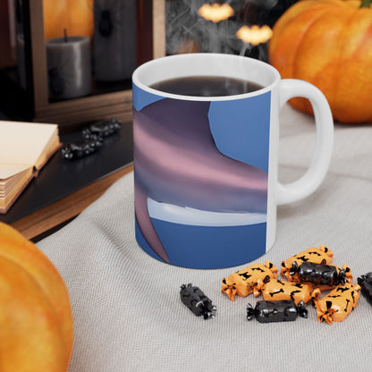Great White Shark Coffee Mug Ceramic With Bold Ocean Artwork In Vibrant High Definition Color