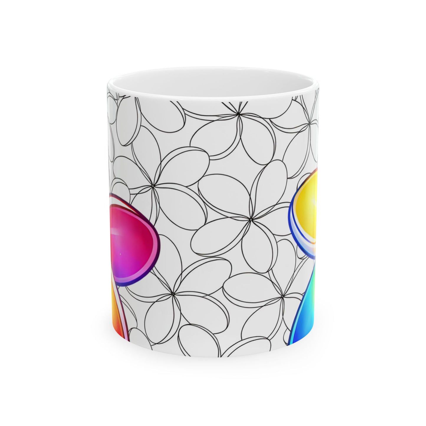 Plumeria Hawaiian Coffee Mug Floral Island Tropical Ceramic Mug For Morning Brew Gift Idea