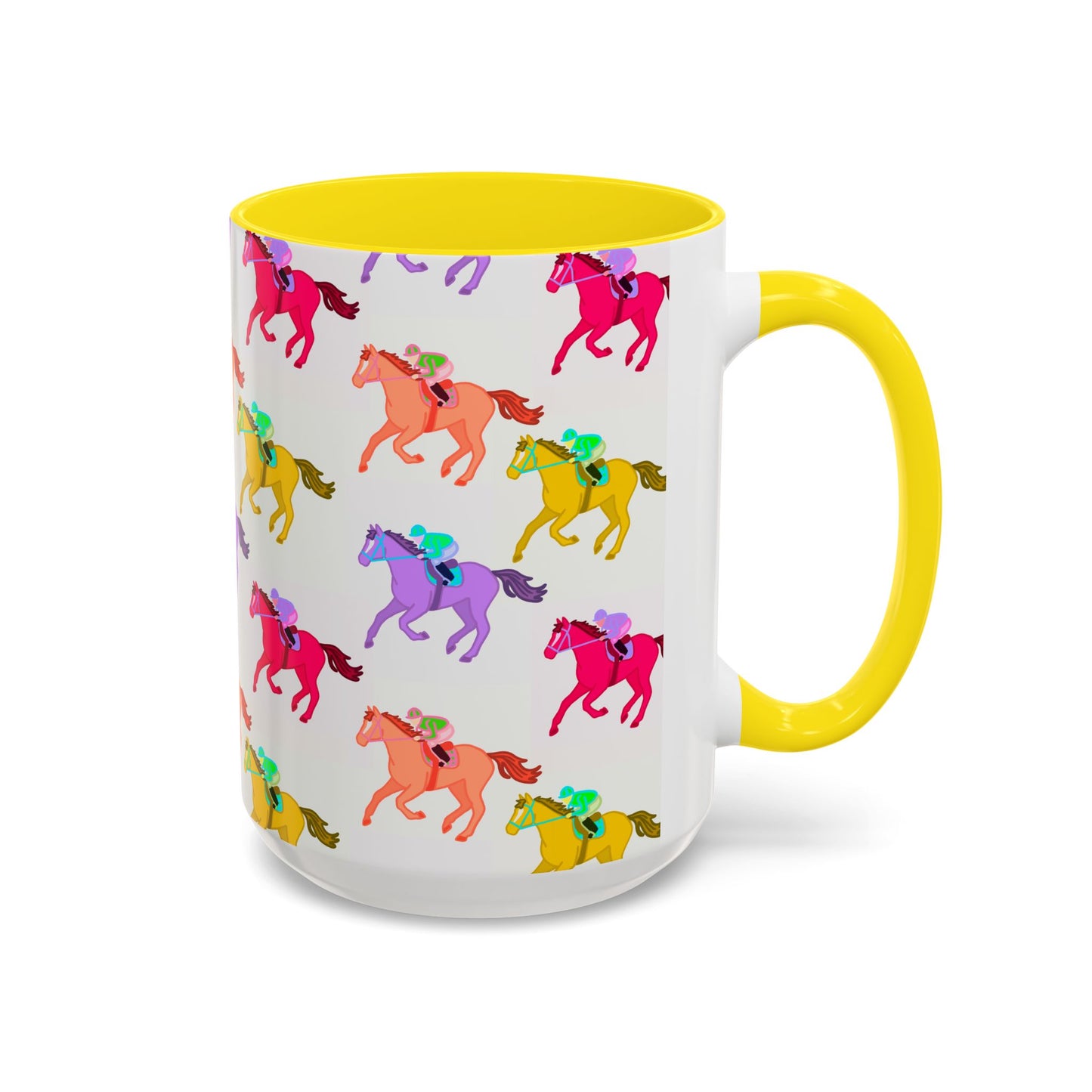 Kentucky Derby Racehorse Accent Coffee Mug | Race Day Gift | 11oz & 15oz