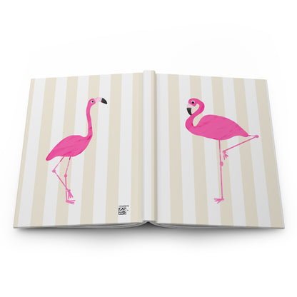 Flamingo Illustration Hardcover Journal With Matte Finish