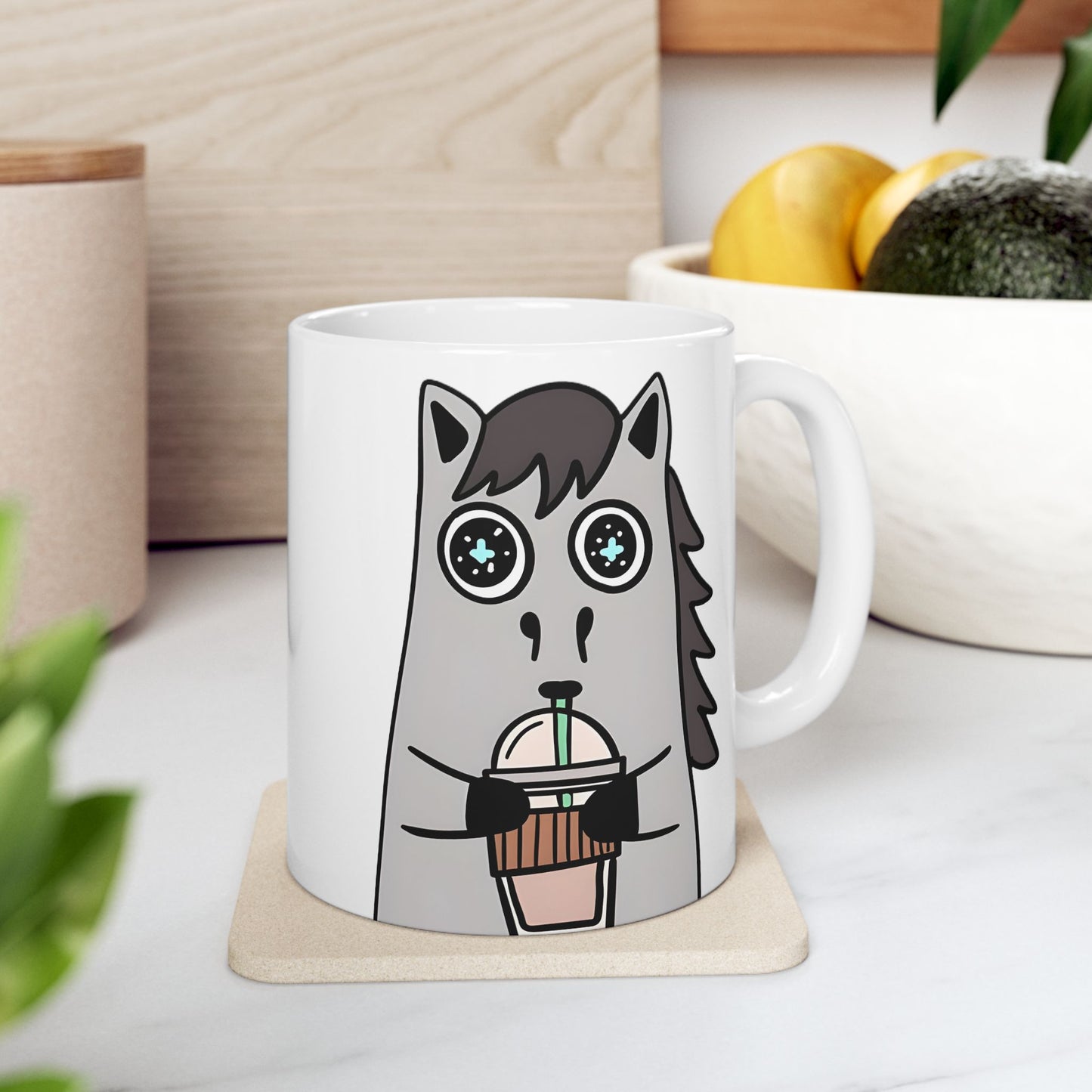 Frappuccino Horse Ceramic Mug — Horse Coffee Cup (11oz & 15oz)