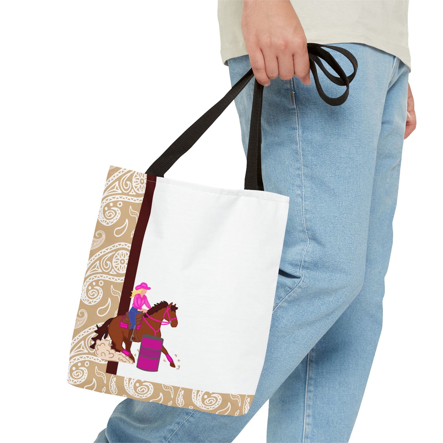 Barrel Racing Tote Bag | Cowgirl Western Patterned Tote | 3 Sizes
