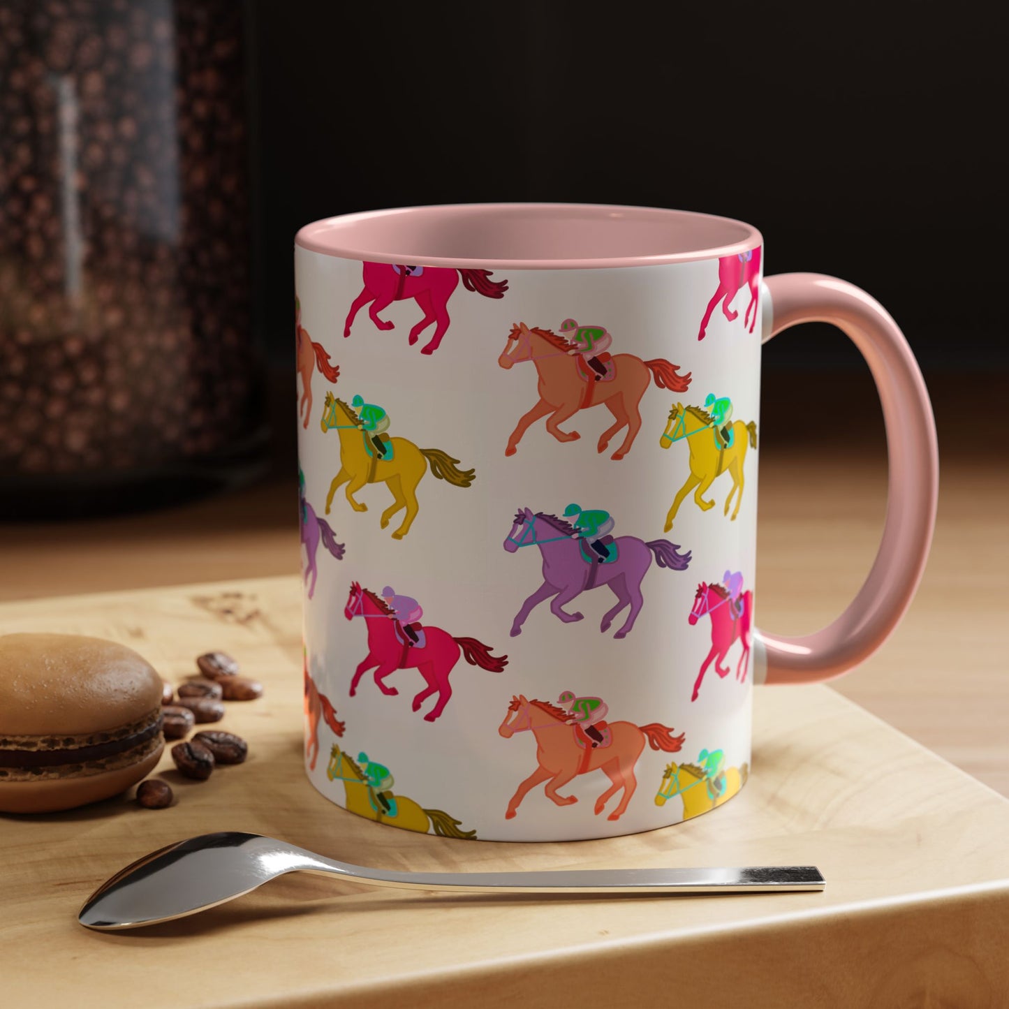 Kentucky Derby Racehorse Accent Coffee Mug | Race Day Gift | 11oz & 15oz
