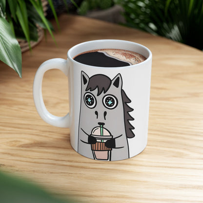 Frappuccino Horse Ceramic Mug — Horse Coffee Cup (11oz & 15oz)