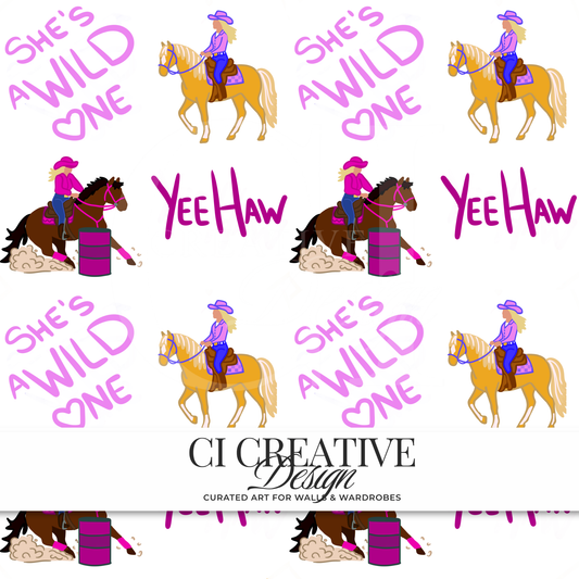 Barrel Racing Cowgirl Clip Art Sheet | Yeehaw Western Digital Download PNG