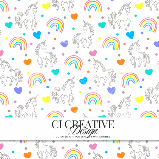 Rainbow Vintage Unicorns