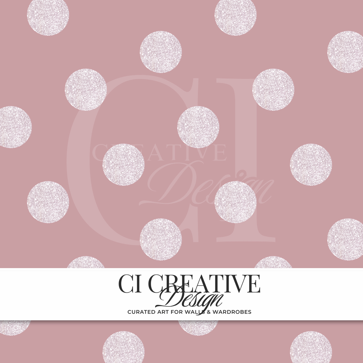 Blush Pink Glitter Polka Dots
